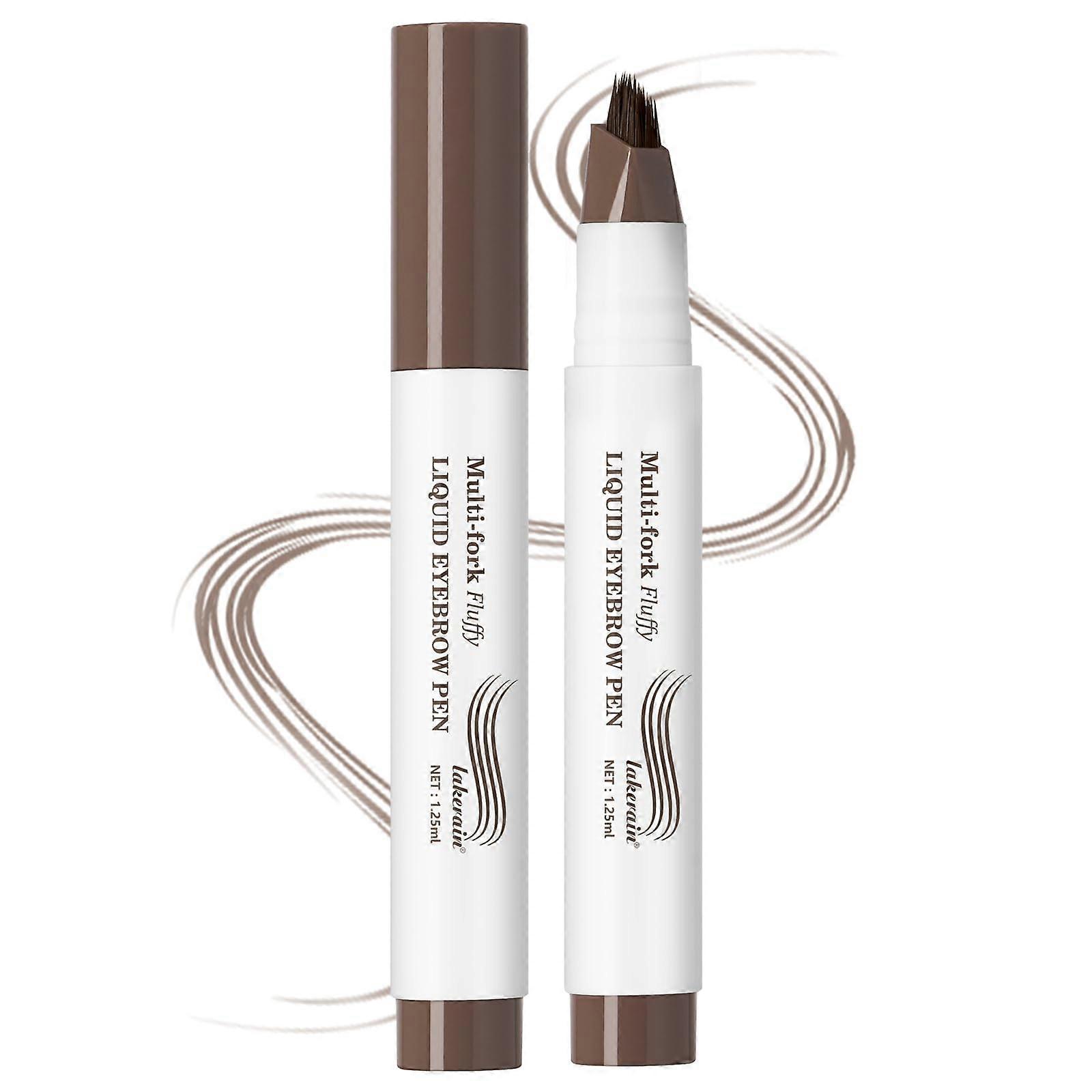 Liquid Eyebrow Pen Waterproof Smudge Proof Microblading Effect Natural HairLike Brows Brown