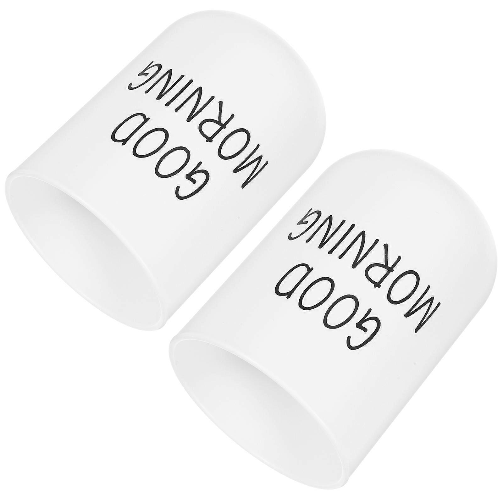 Bathroom Cups 2Pcs For Home Use Simple Design Toothbrush Storage White Color Round Shape Material