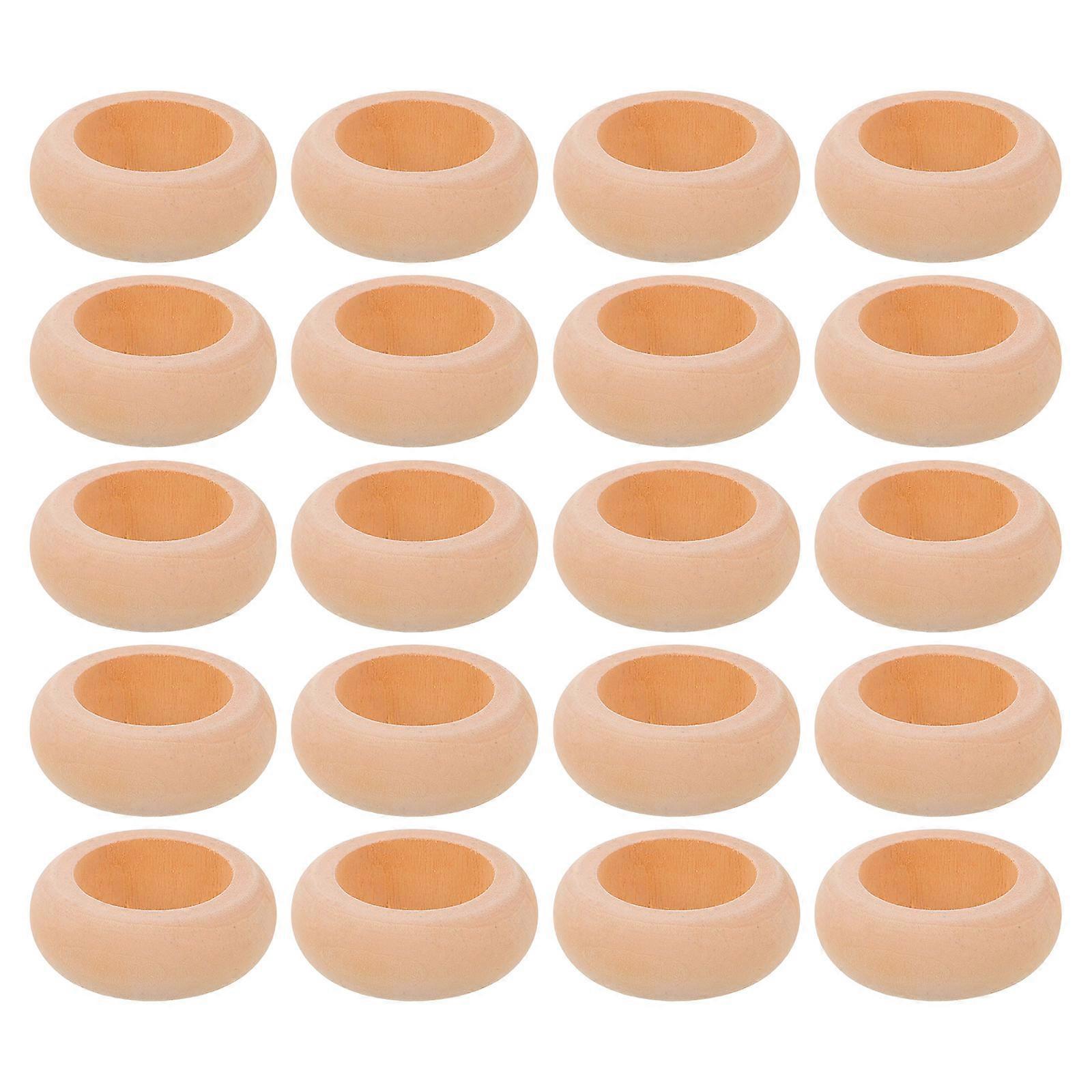 Wooden Napkin Rings Functional For Parties Tableware Square Elegant Design 100Pcs