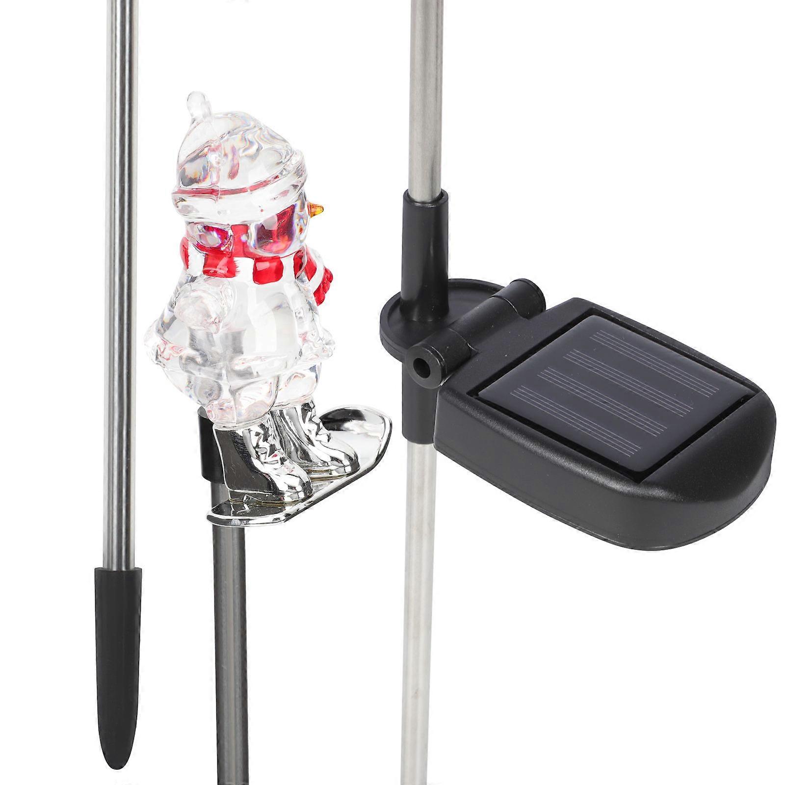 Waterproof Christmas Solar Light Featuring Unique Snowman Shape For Outdoor Use 2Pcs