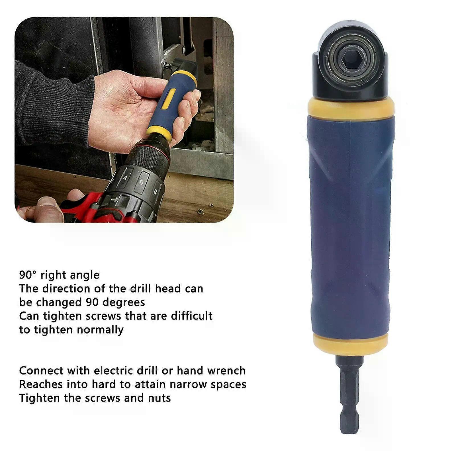 Right Angle Drill Adaptor 90 Degree Yellow Blue Drills Attachment Extension Driver