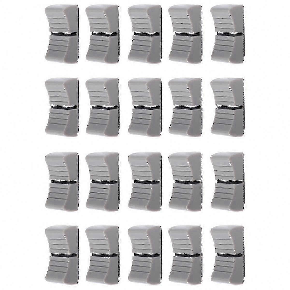 20-Pack Replacement Slider Knobs for Potentiometer, 24mm x 11mm x 10mm, Gray with Black Mark
