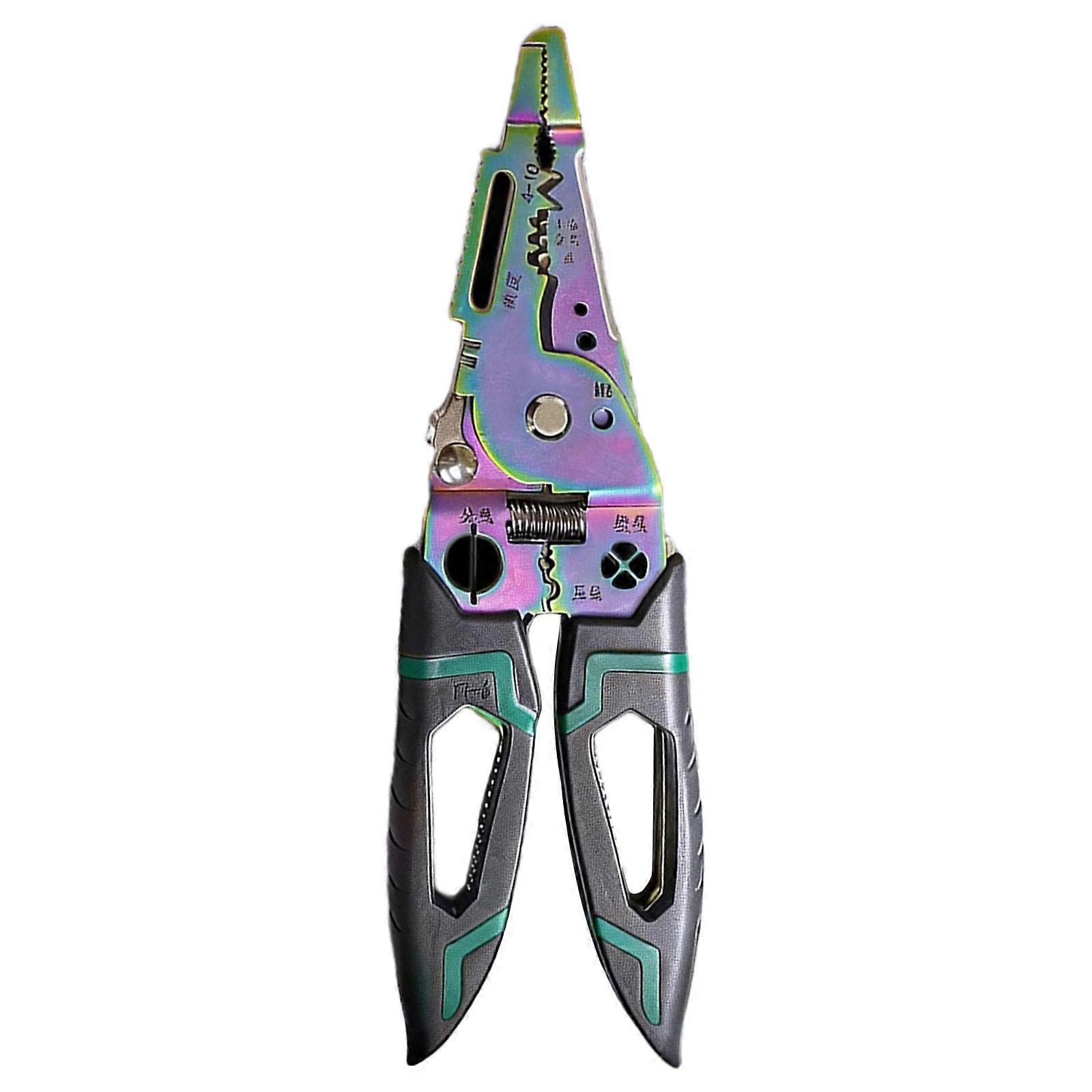 Wire Stripper Featuring High Hardness Blade And Safe Locking Feature For Easy Storage Comfortable Use by Workers Multicolor