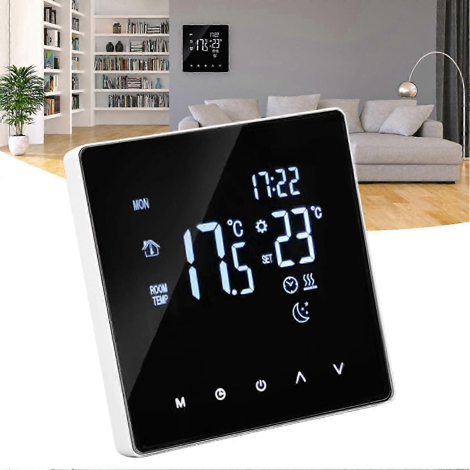 Floor Heating Thermostat, 16A 4400W Intelligent Programmable Temperature Controller with WIFI for Home Heating