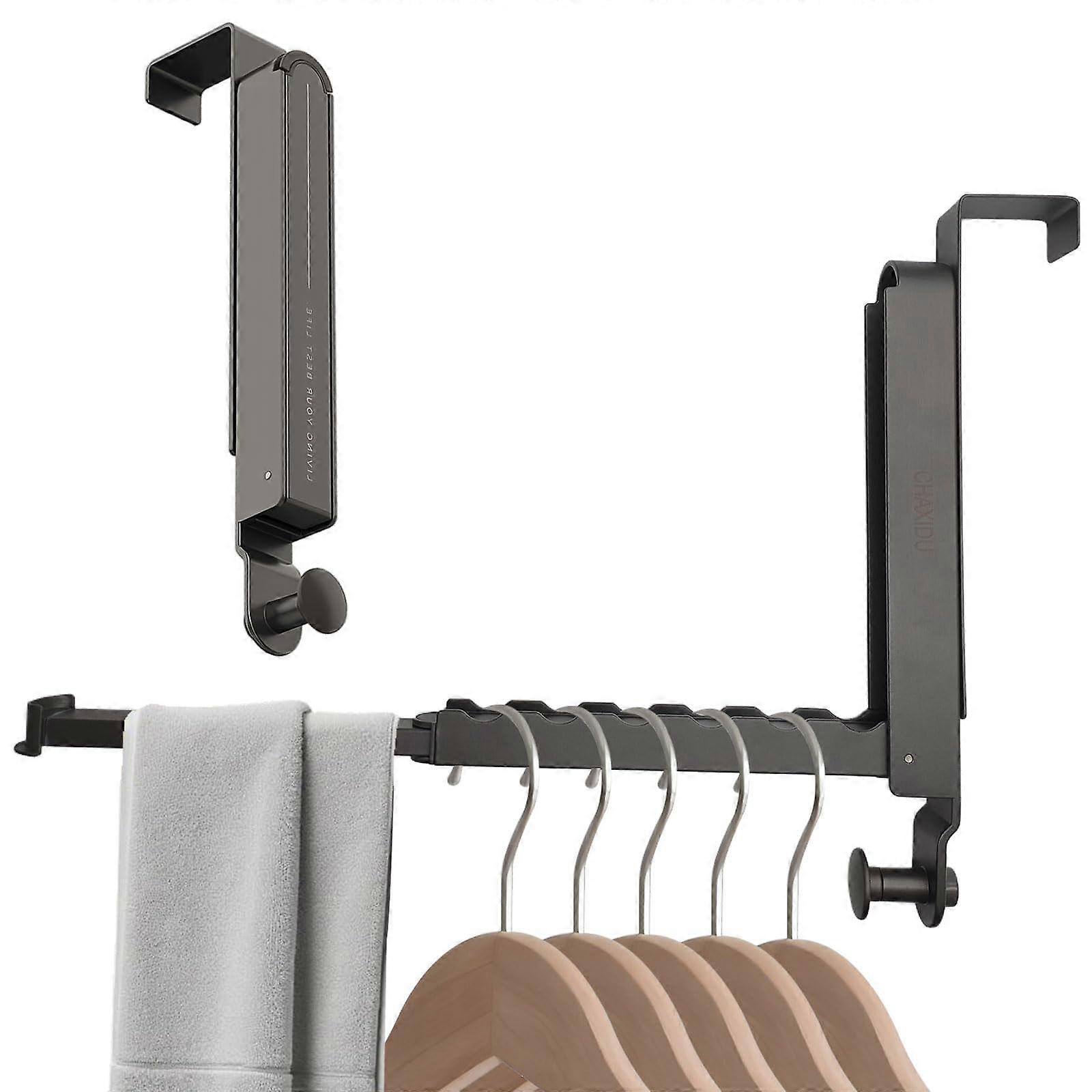 Over the Door Drying Rack for Clothes and Towels, Collapsible Foldable SpaceSaving Design, Black