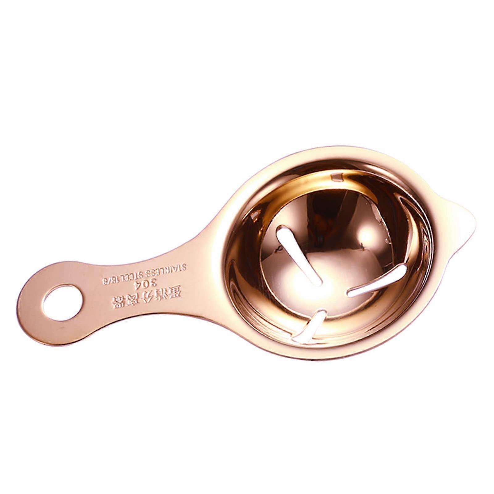 Stainless Steel Egg Separator Spoon for Quick Egg White Separation Kitchen Baking Tool Rose Gold