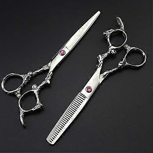 Tesoura profissional japonesa 440C para corte de cabelo, 15 cm (6 polegadas), com cabo ergonômico.