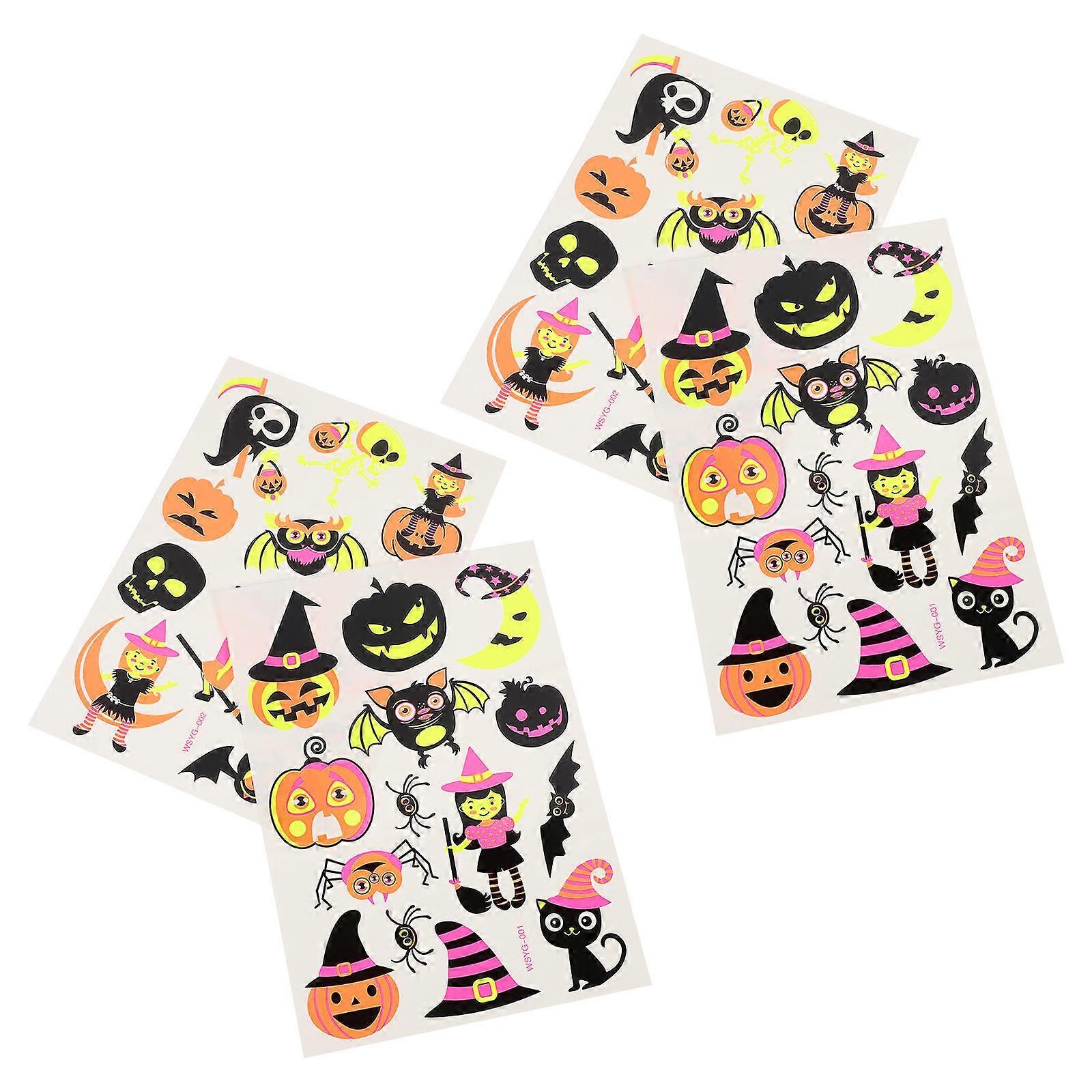 Halloween Pumpkin Stickers Creative Grimace Face Stickers for Decor 8 Sheets