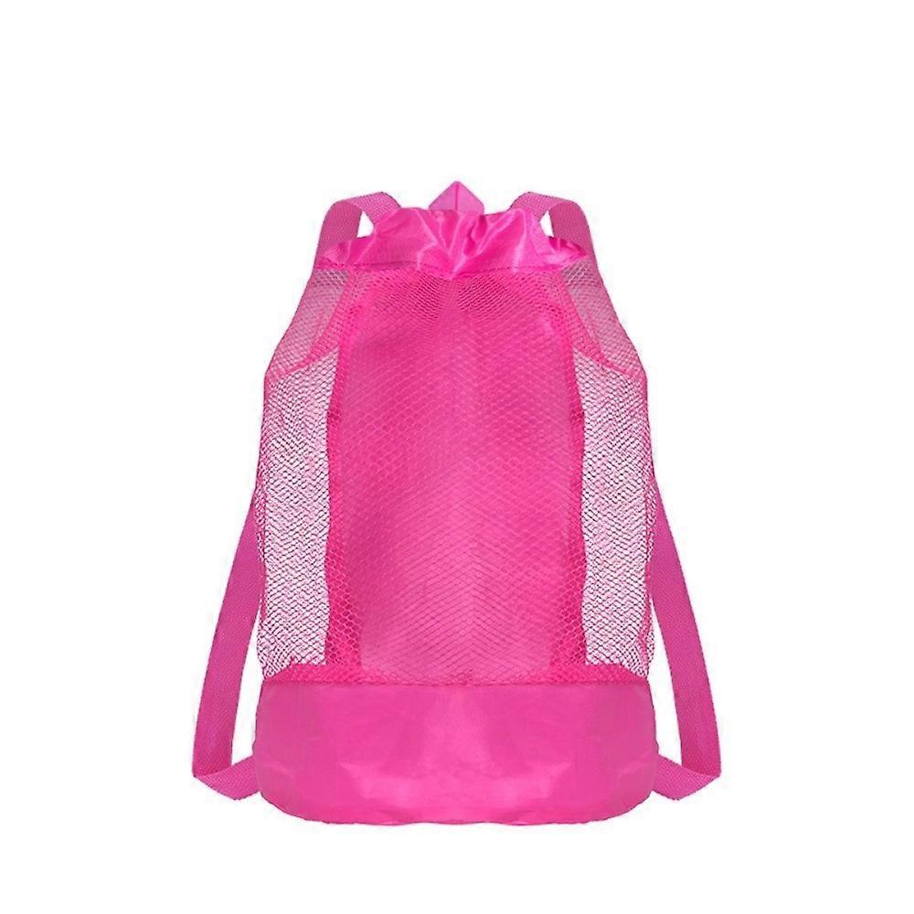 Sand-Resistant Beach Backpack Drawstring Closure Adjustable Straps Mesh Beach Bag Extra-Large Shell Collecting Bag