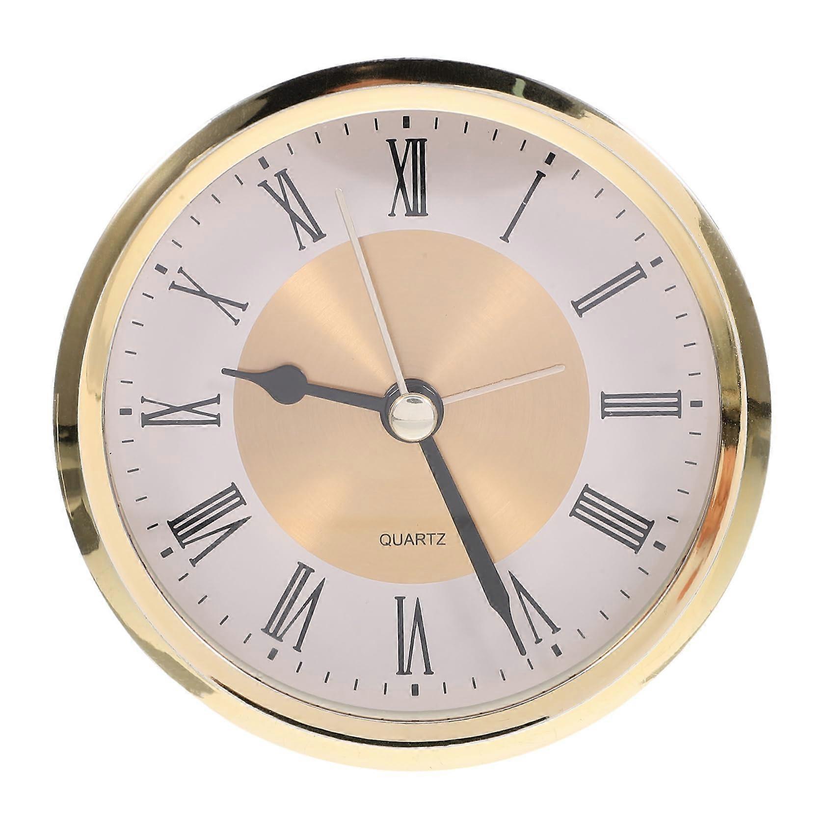 Retro Round Quartz Clock Insert for Crafts, Easy Install, Clear Display, Reliable DIY Movement