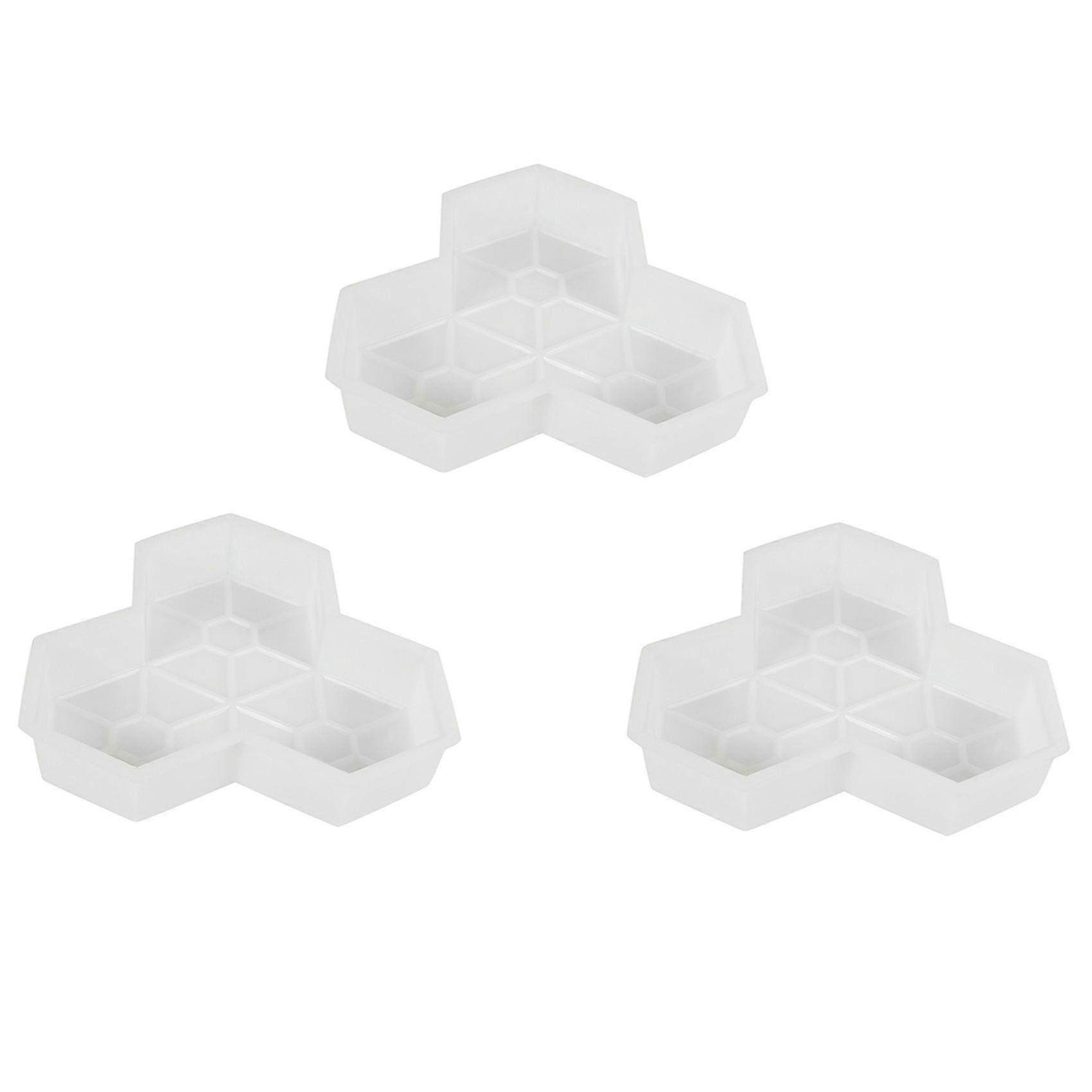 3Pcs Path Mold Maple Leaf Concrete Manually Plastic Stepping Stone Paving Molds for Pavement Courtyards Square