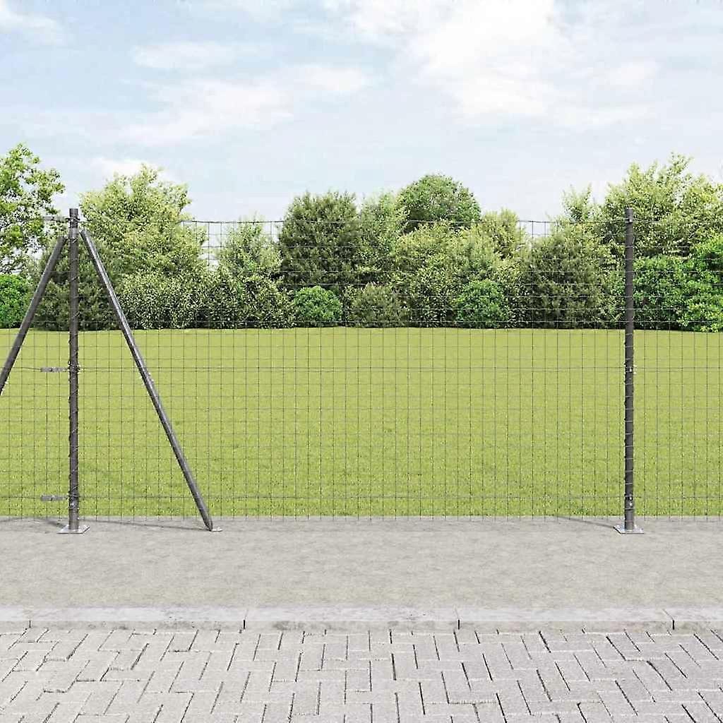 Zaunpfosten 13 pcs Grau Stahl