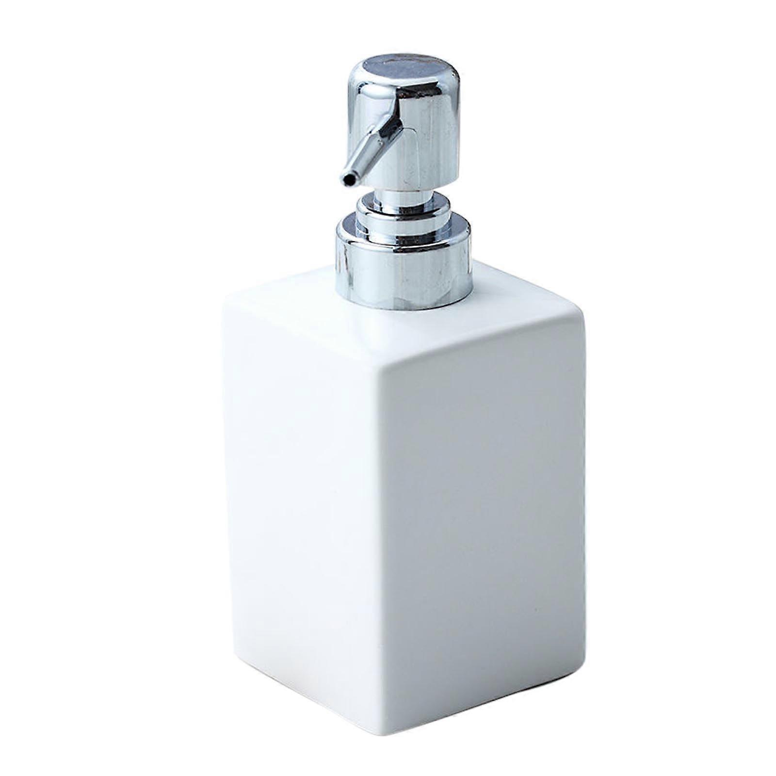 Ceramic Soap Dispenser White Refillable Lotion and Shampoo Bottle with Pump for Bathroom