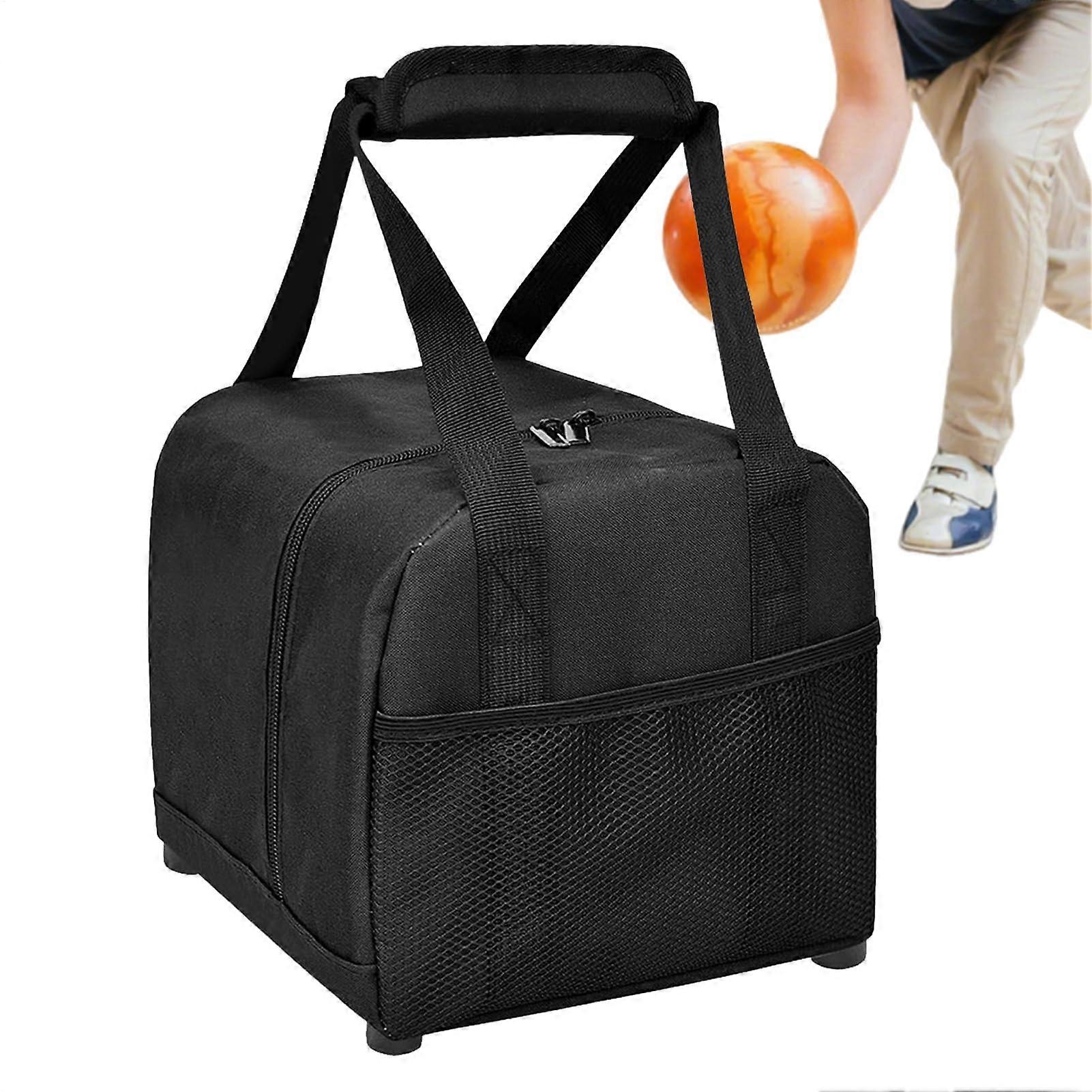 Waterproof Bowling Ball Bag with Padded Holder, Side Mesh Pockets and Adjustable Shoulder Strap