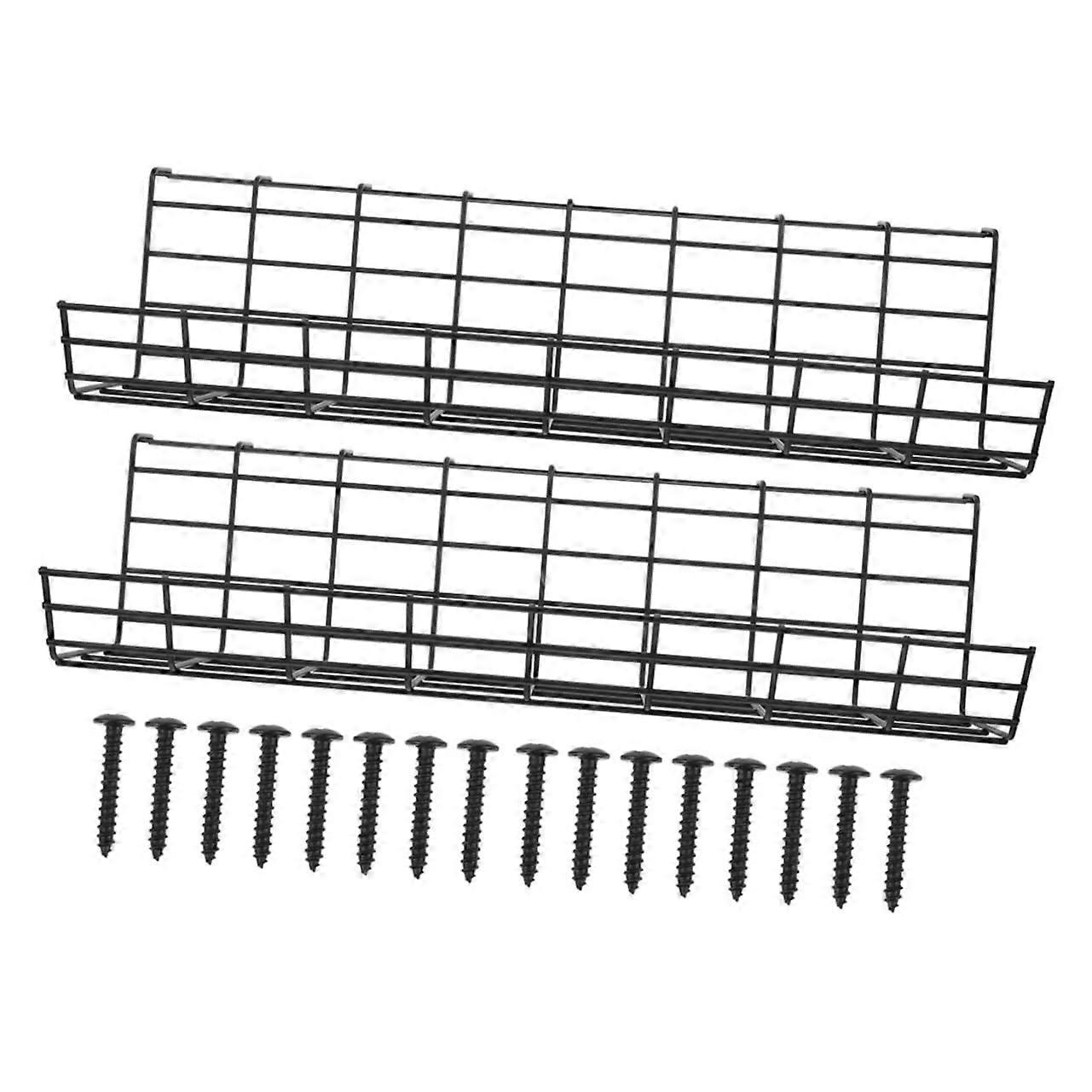2pcs Under Desk Cable Management Rack, Ventilated Wire Organizer for Home Office Clutter Workspace