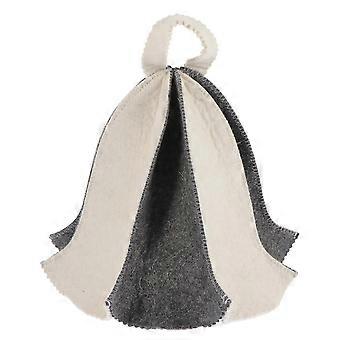 Felt Sauna Hat Hot Dry Steam Room Bath Hats Simple Head Protection Cover(1pcs, Black+white)