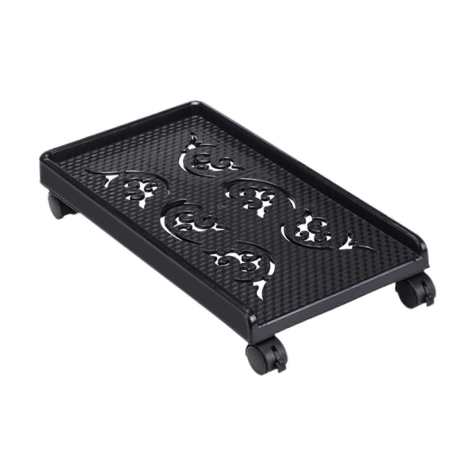 Computer Tower Stand with Wheels Adjustable Rolling Base for Under Desk Gaming PC Floor Cart Black