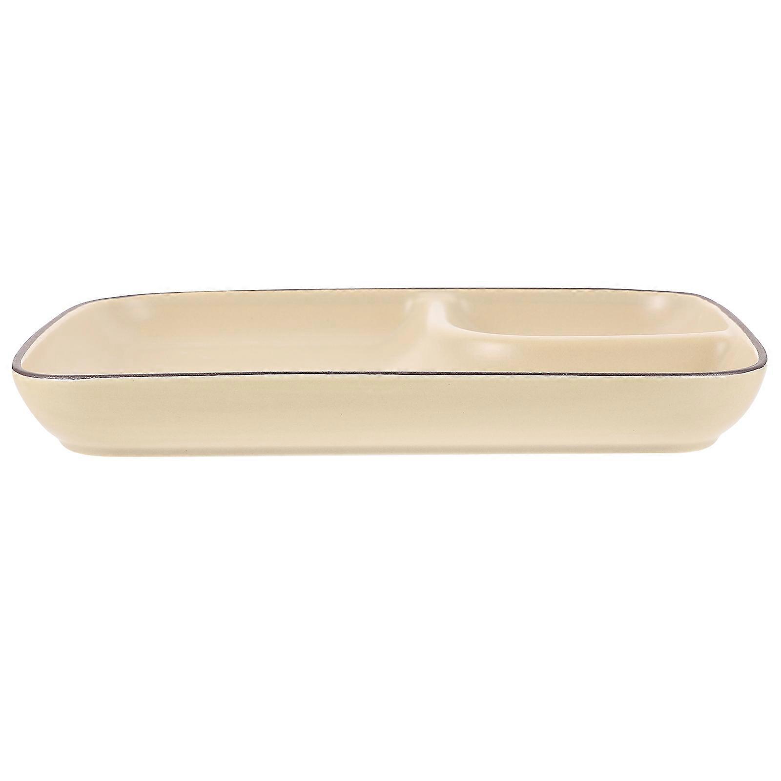 Dumpling Plate Ceramic Simple Dumpling Plate for Dining 1Pcs Khaki