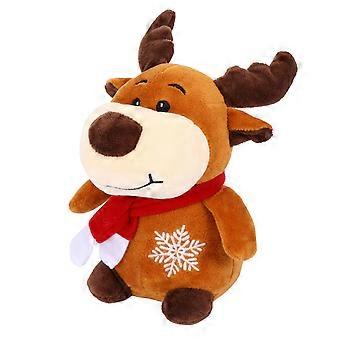 Reindeer Plush Doll Christmas Toy for Kids Playing Soft Light Brown Plush