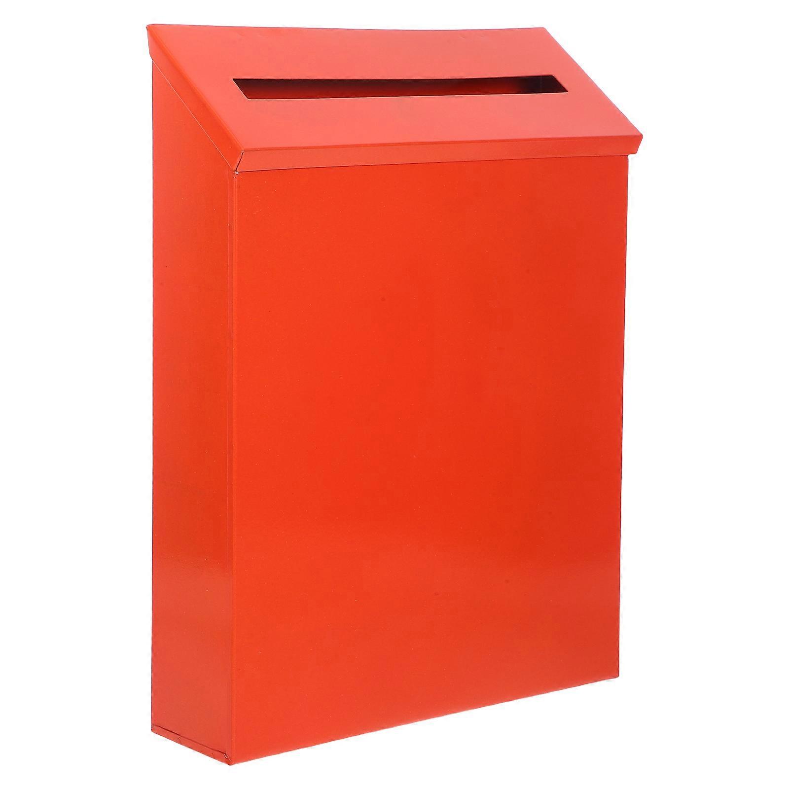 Wall Mount Letter Box Iron Mailbox for Home Use in Orange