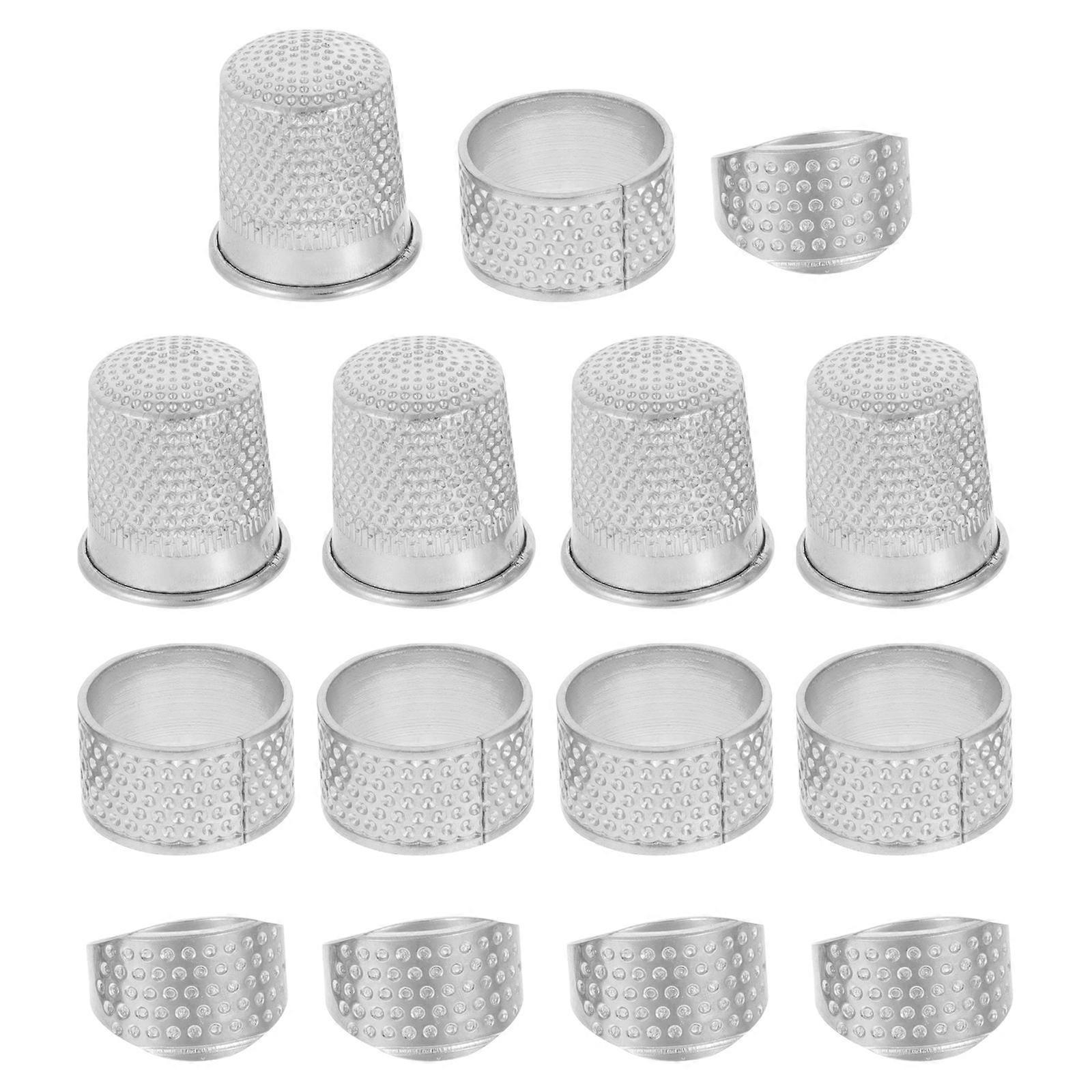 Adjustable Iron Sewing Thimbles Cross Stitch Finger Protector 15Pcs