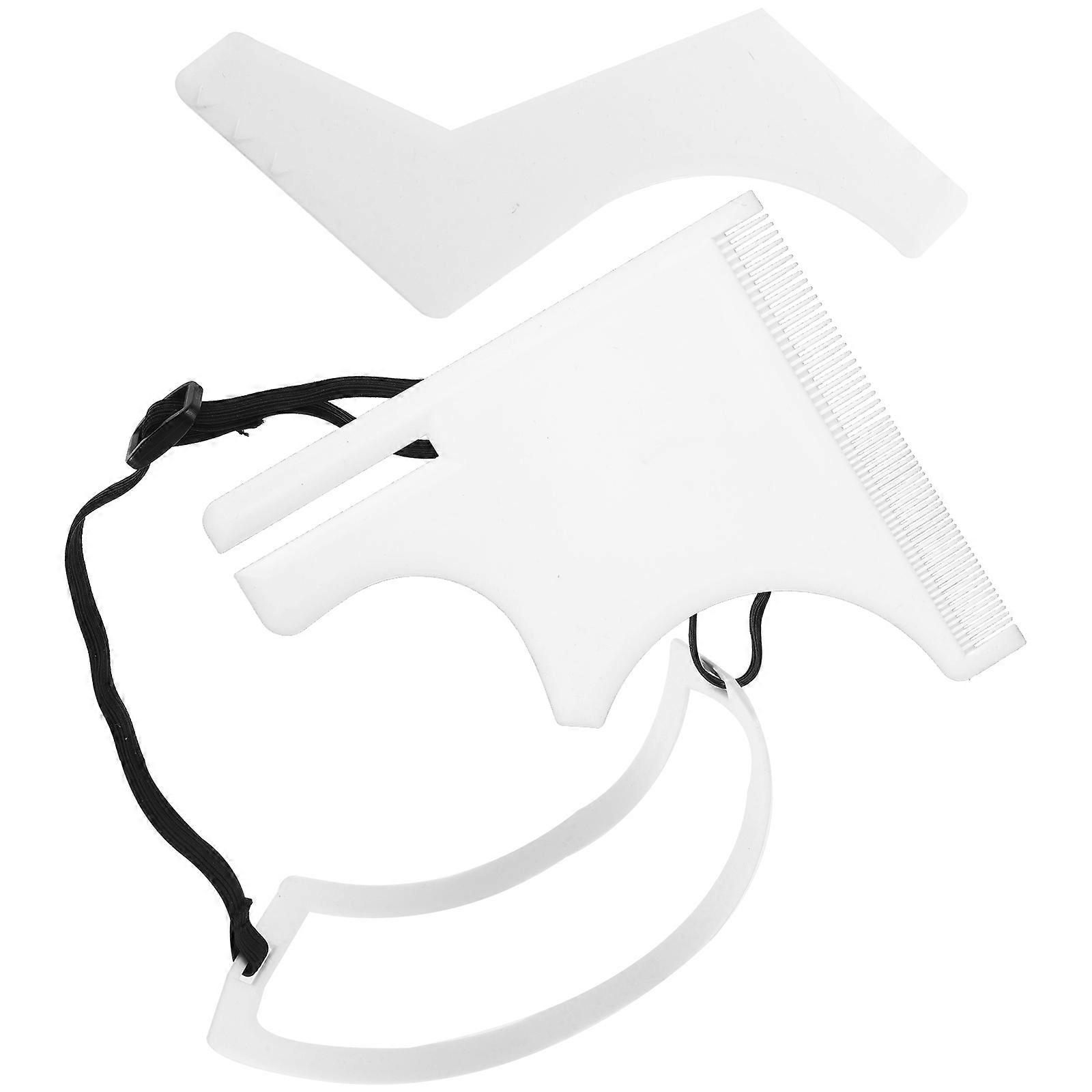 Neckline Shaving Template for Beard Guide Shaping 1Set Plastic White