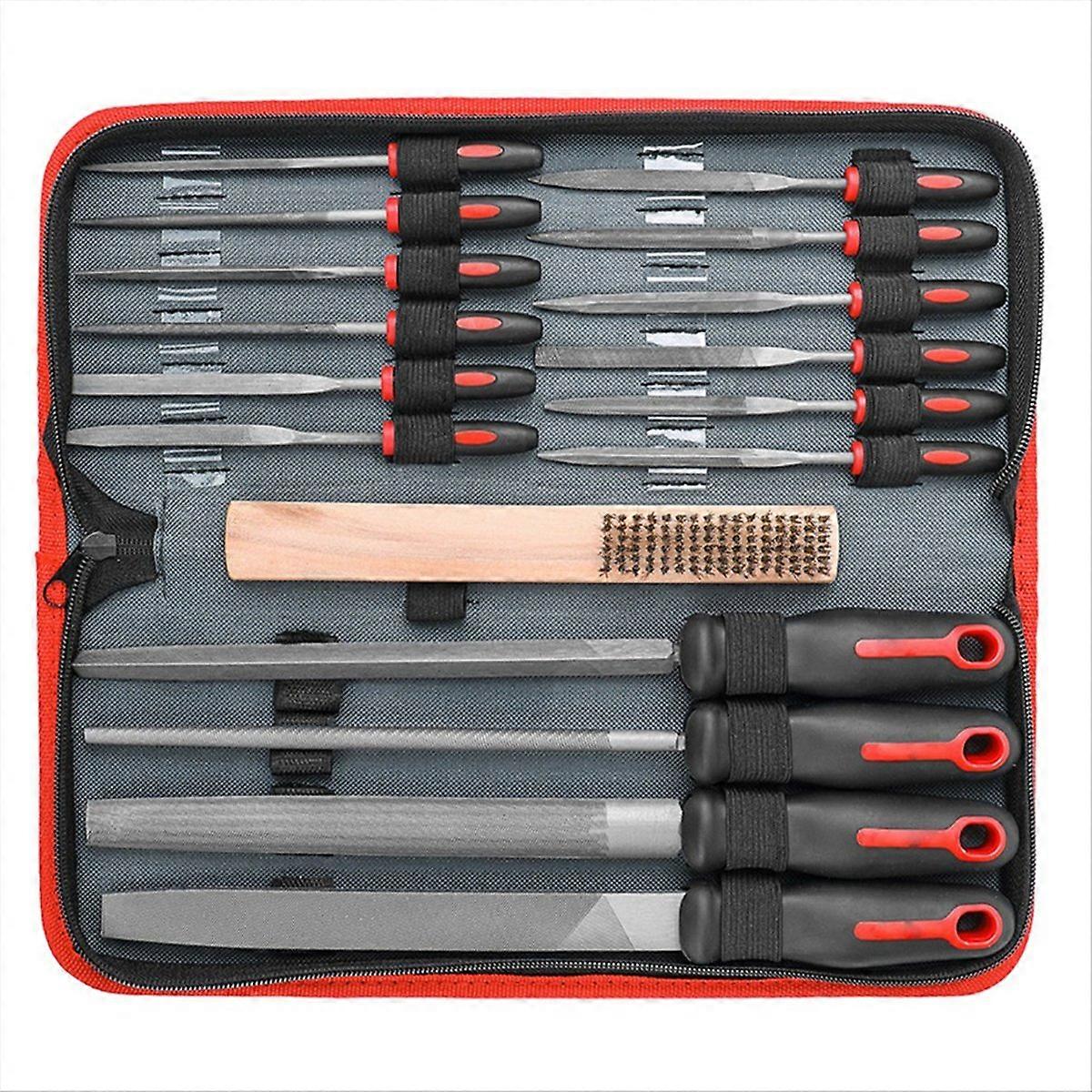 16pcs Metal Hand File Set Double Pattern Large Small Files