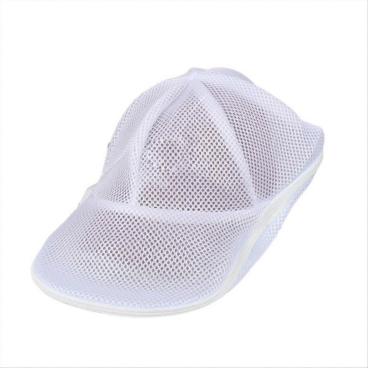 Hat Wash Protector Baseball Cap Cleaner Laundry Bag,White