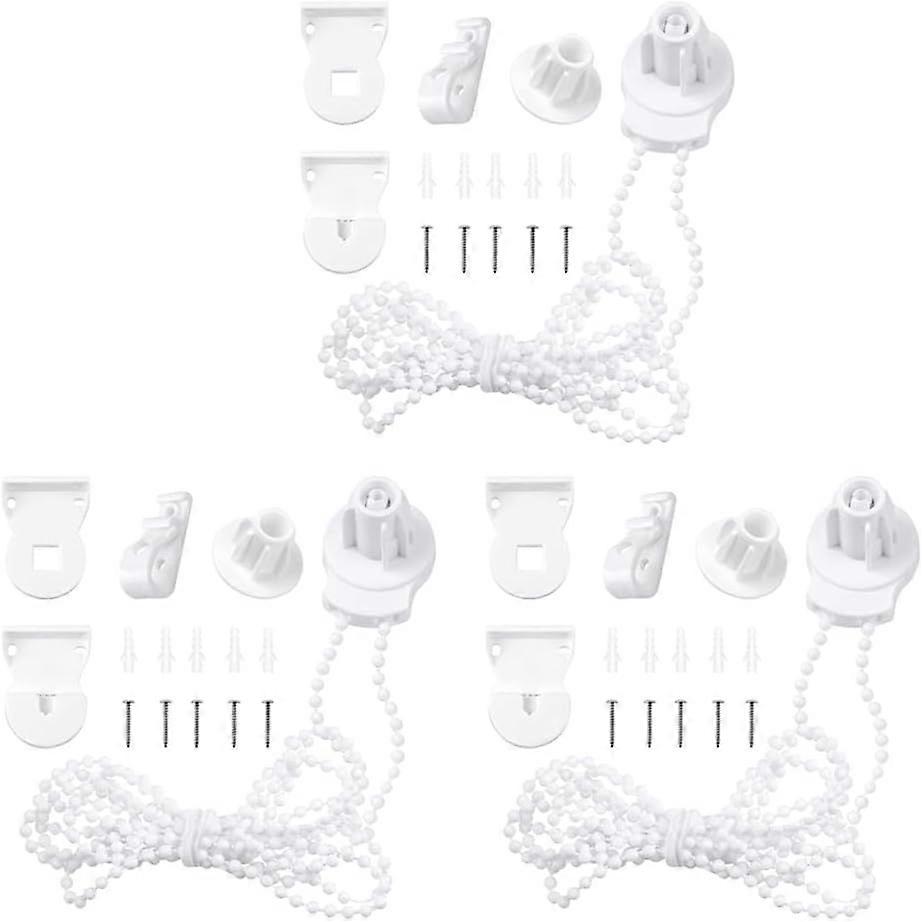 3X Roller Blind Fixing Kit, Roller Blind Brackets with Beaded