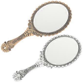 2pcs Hand Mirrors Women Makeup Mirror Vanity Hand Mirror Vintage Mirrors for Girls