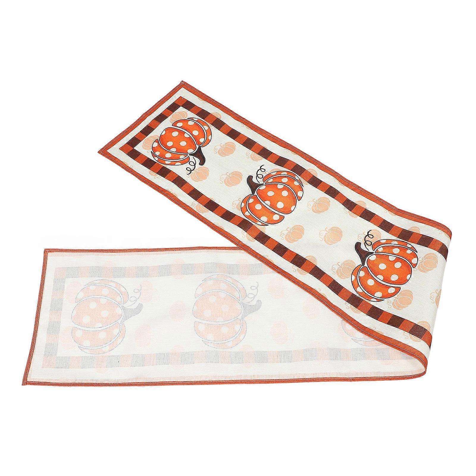 Thanksgiving Pumpkin Table Runner for Dinner Table Soft Linen