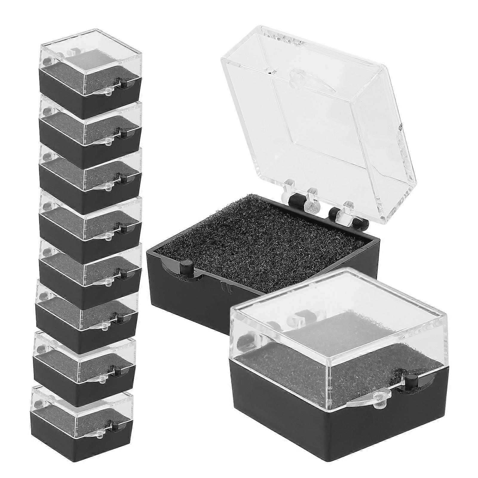 Button Badge Case Display Box for Storage 10Pcs with Assorted Color Sponge