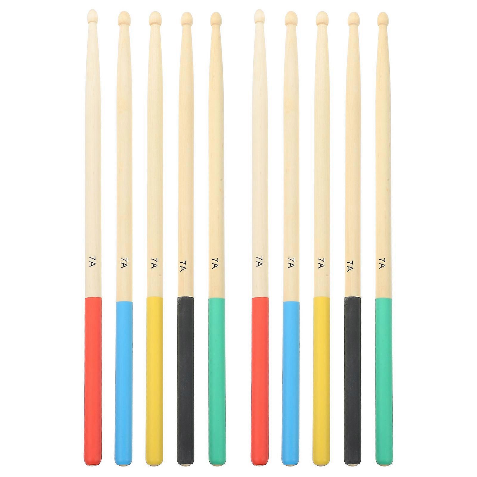 Maple Drum Sticks Performance Drumstick for Drum 5Pairs Assorted Color