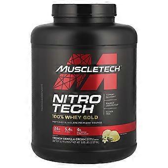 MuscleTech, Nitro-Tech™ 100 % vassleguld, fransk vaniljkräm, 2,27 kg
