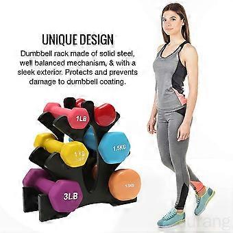 Weightlifting dumbbell tree stand, three-tier dumbbell rack, home fitness equipment storage rack