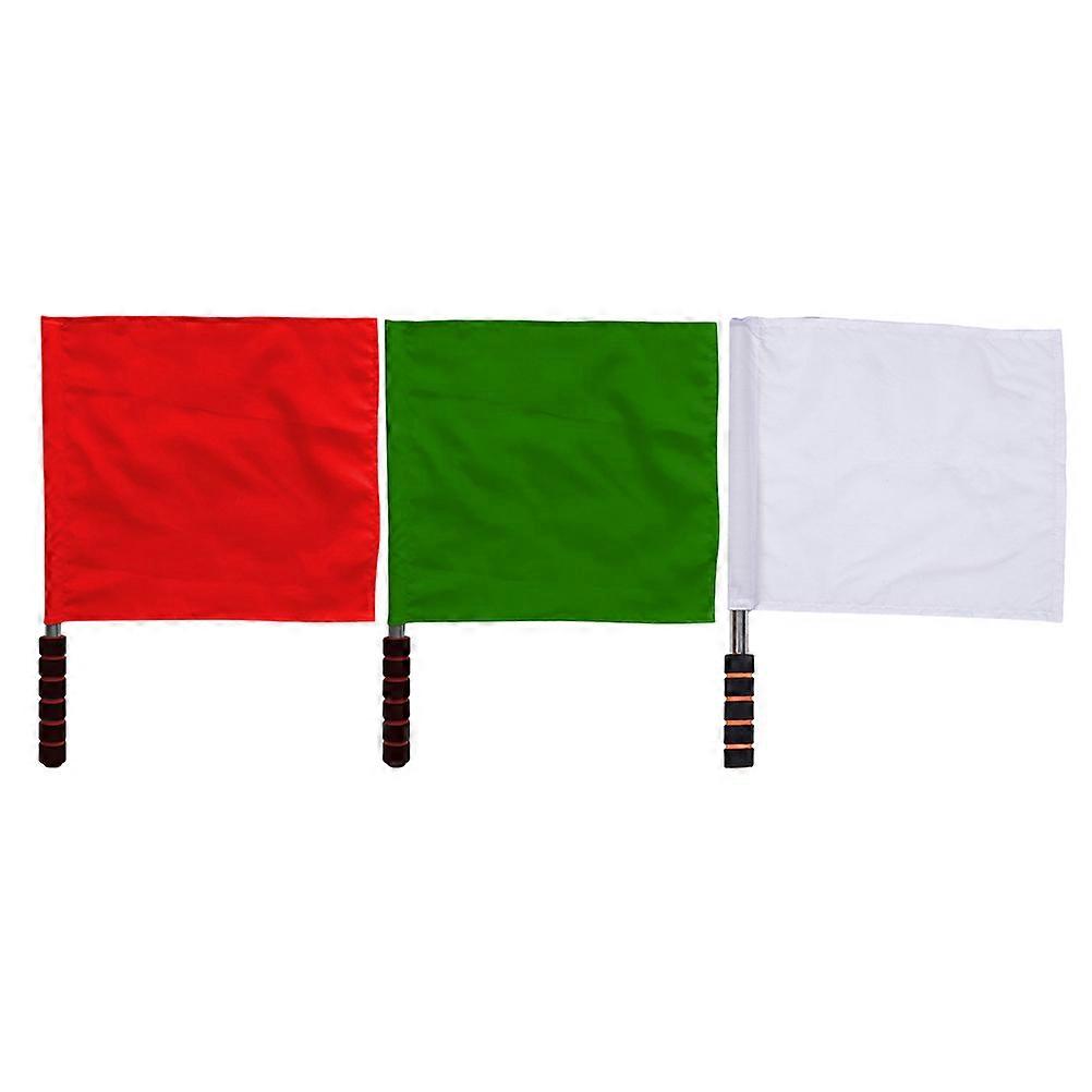 Assorted Color Referee Flags for Racing 3Pcs Handheld Signal Flags