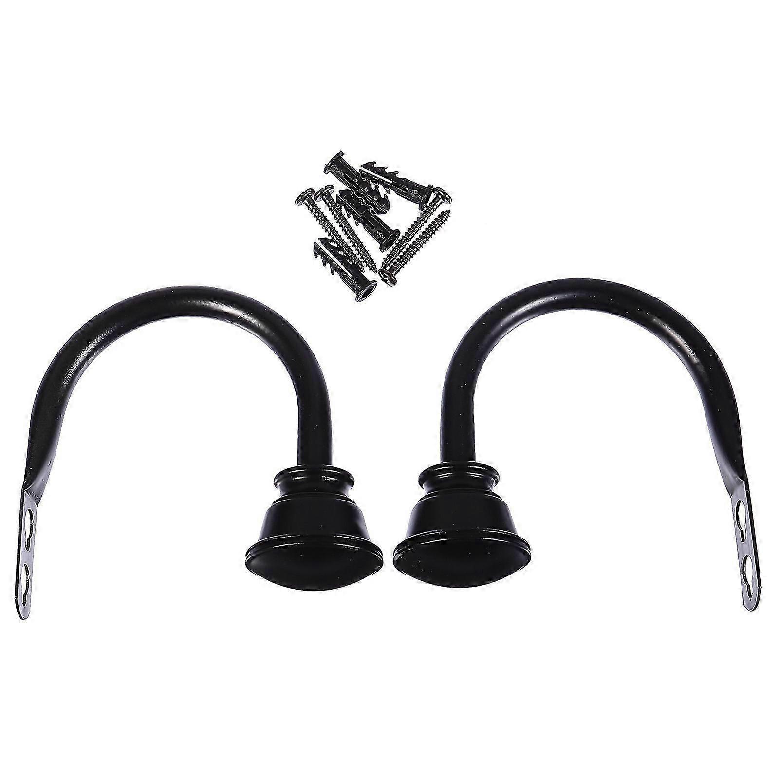 U-Shape Iron Curtain Hooks, 2Pcs Set, Multi-Functional for Home Decor