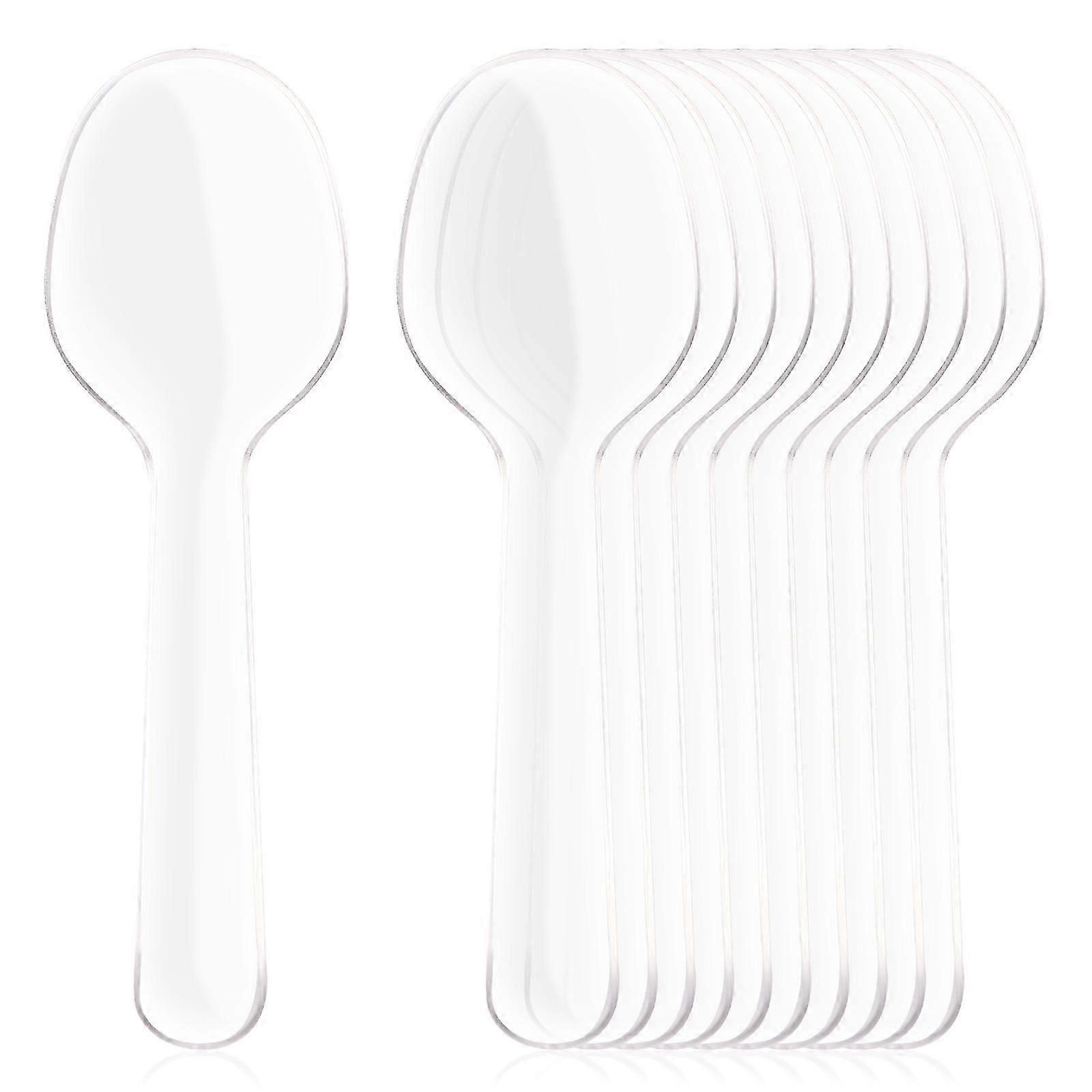 for Dessert Use 200Pcs Clear Teaspoon