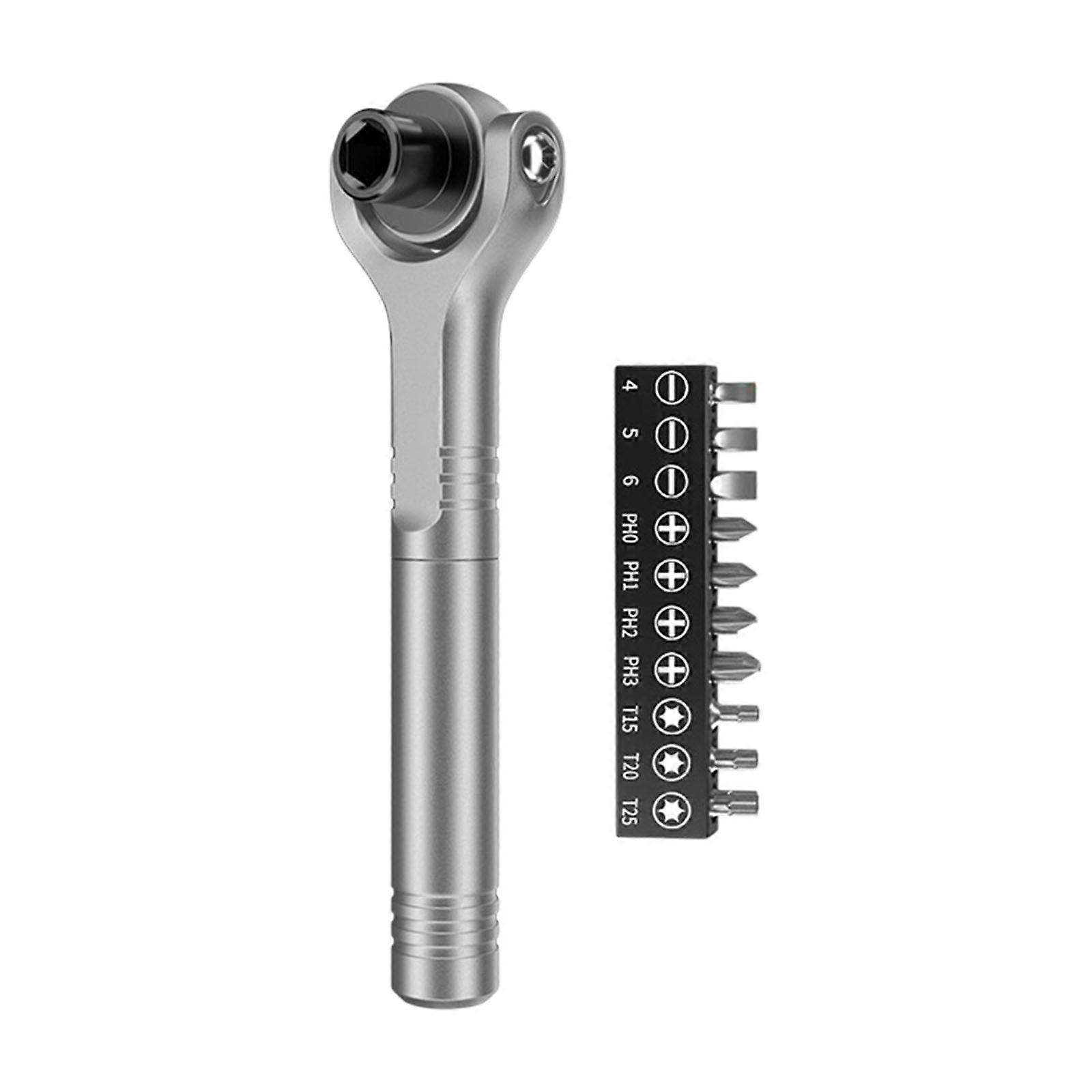 Alloy Steel Ratcheting Wrench Featuring 180Degree Swivels Head Ergonomic Grip Ratcheting Spanner for DIY Project Multicolor