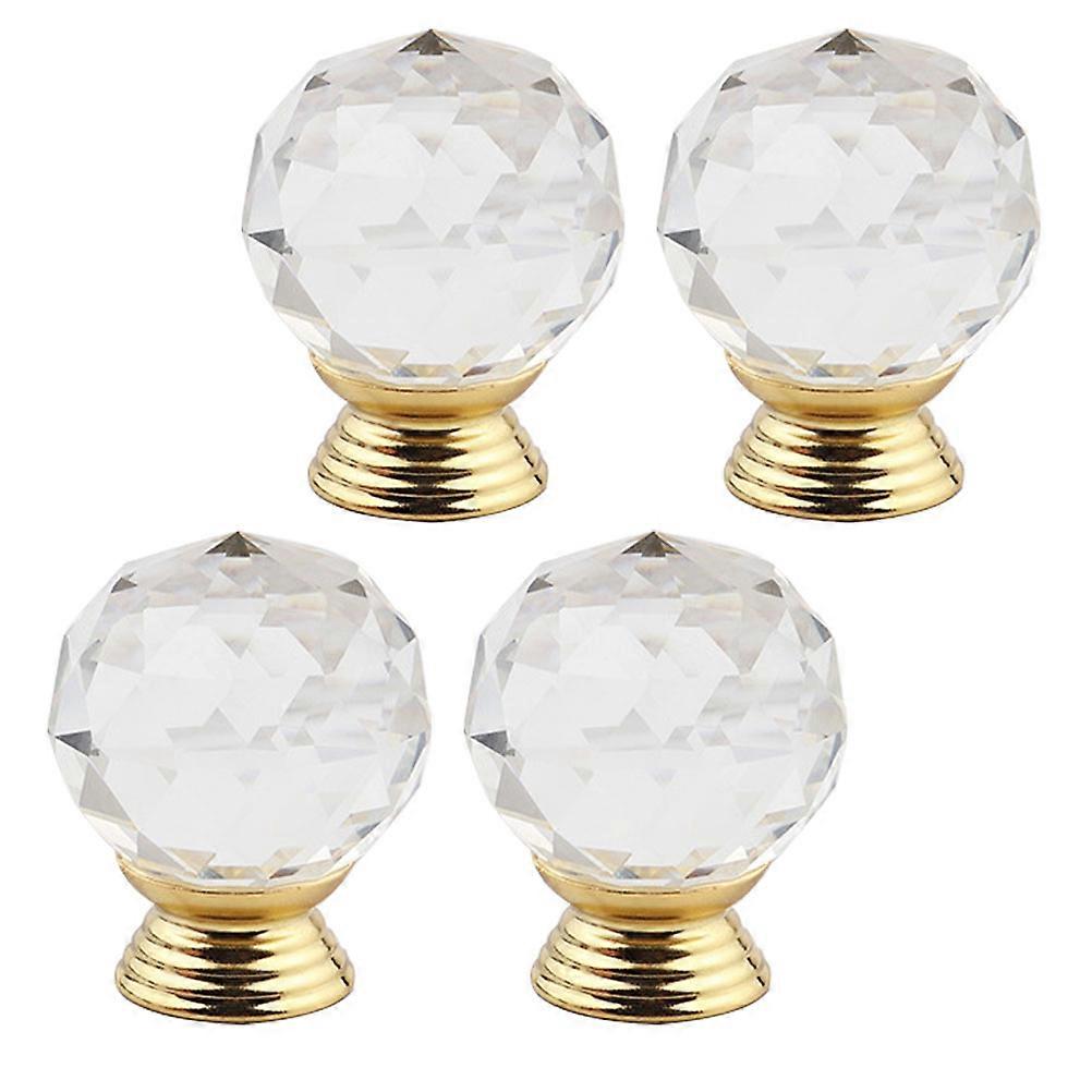 4Pcs Chic Home Drawer Cupboard Knobs Closet Handles for Home Using (Golden)