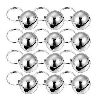 Pet Collar Bell Dog Training Bells 12Pcs Metal Pendant Silver for Pets