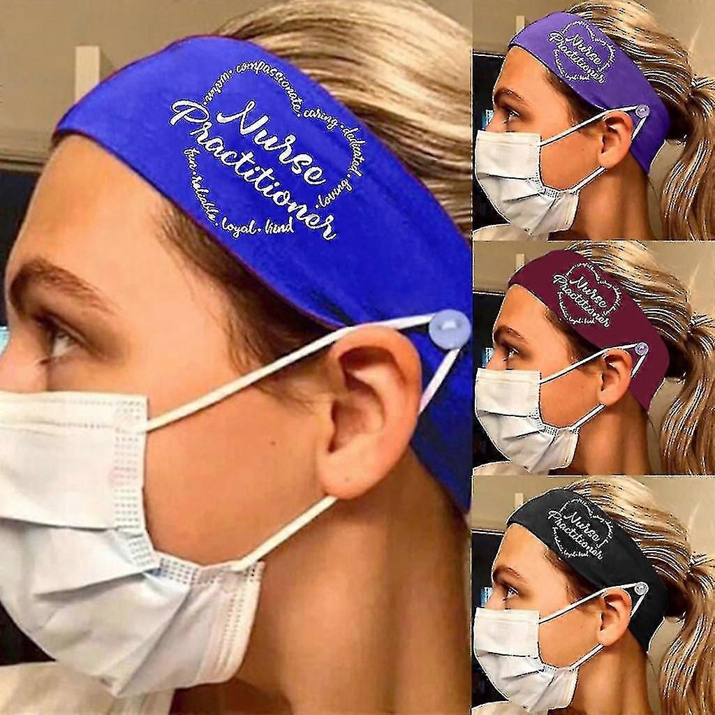 Headband Nurse Practitioner Letters Print Button Headband