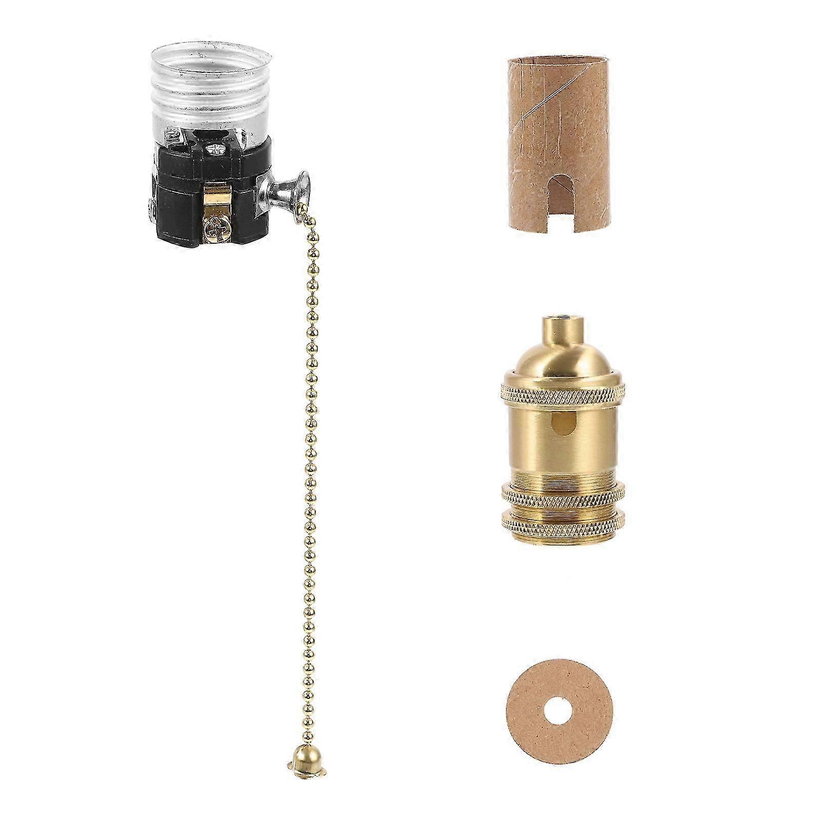 1 Set Pull Chain Light Fixture E27 Pullswitch Lamp Holder Ceiling Light Socket Accessory