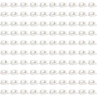 Weiße Drahtklemmen Kleber, 100PCS selbstklebende Kabelclips, Kabelorganisator, Drahtmanagement Flaches Ethernet Kabel Halter Klemmen Klebrige Kabelbinder Holde