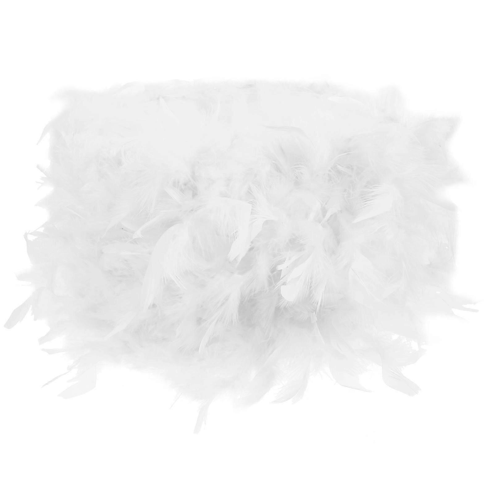 Fluffy Lampshade Replacement for E14 Table Lamp White