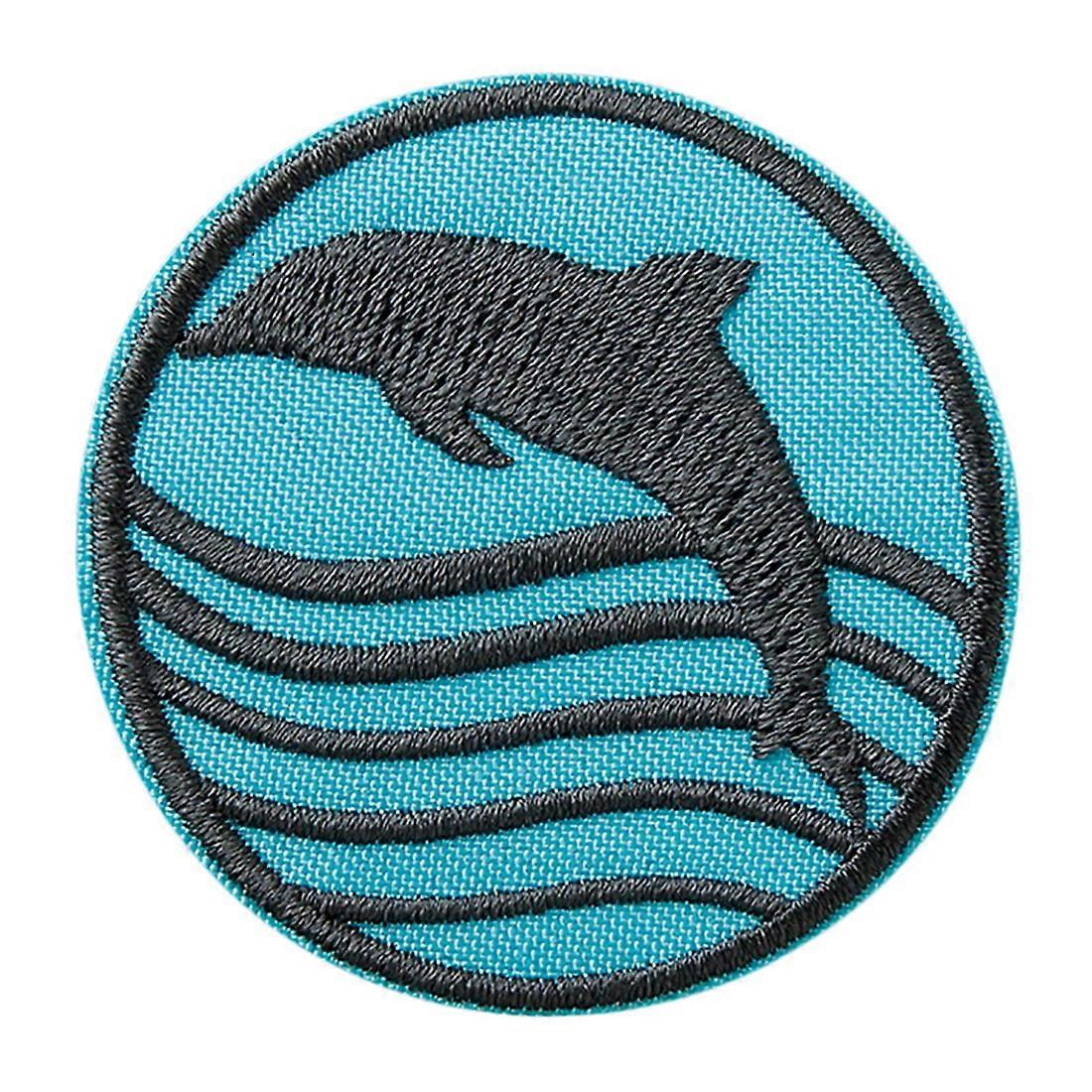 Patch / Iron-on Patch - Recycle Patch Dolphin Round Water Think Green - Patch