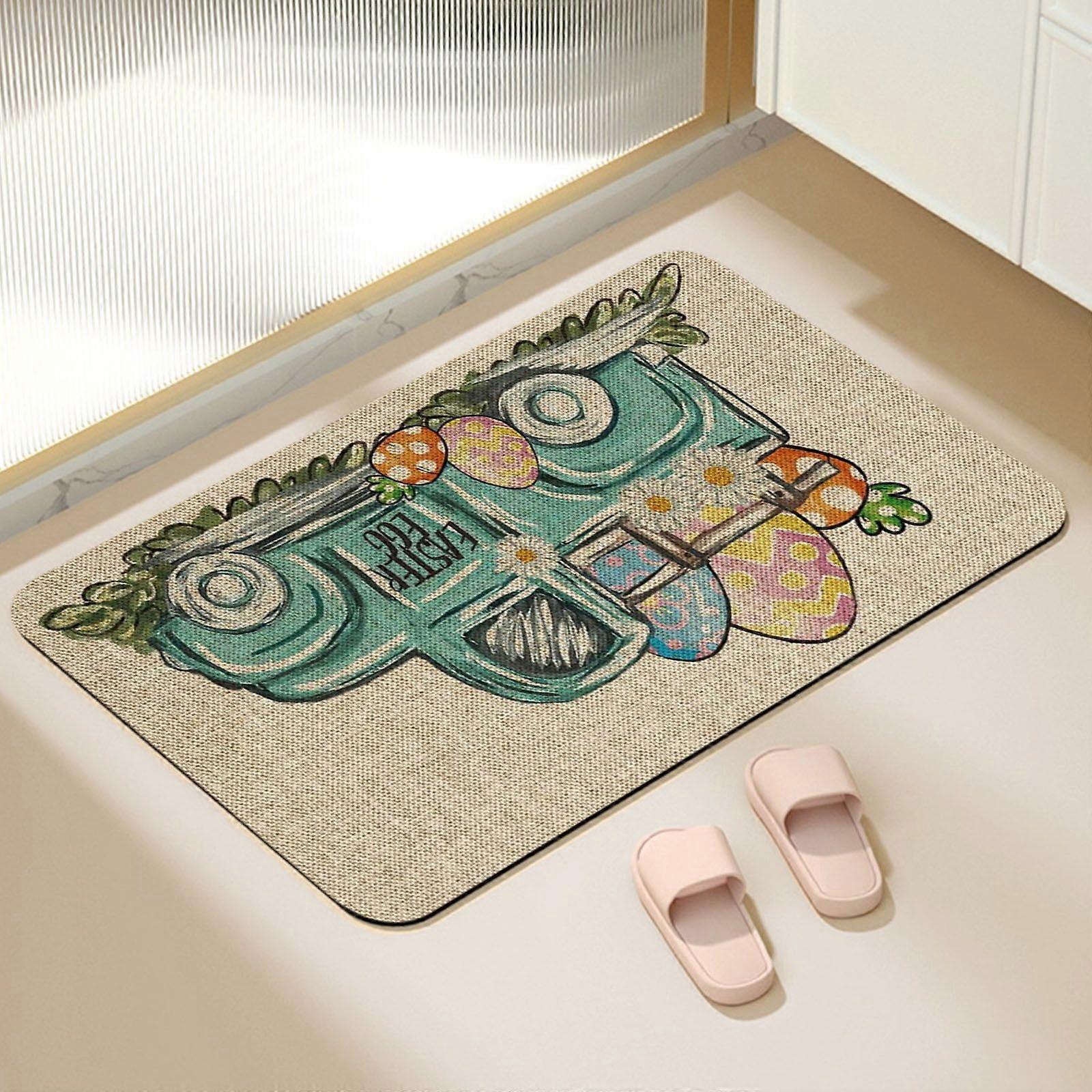 Easter Door Mat Outdoor Easter Welcome Mat Easter Doormat Easter Eggs Bunny Tail