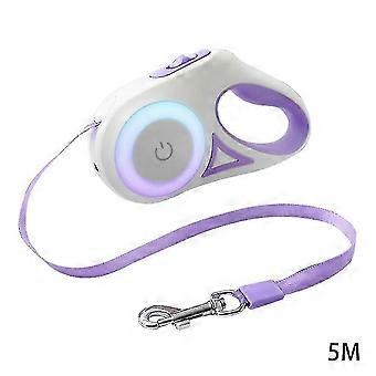 LED Retractable Dog Leash with Light, Durable Metal Buckle & Anti-Slip Handle for All Dogs
