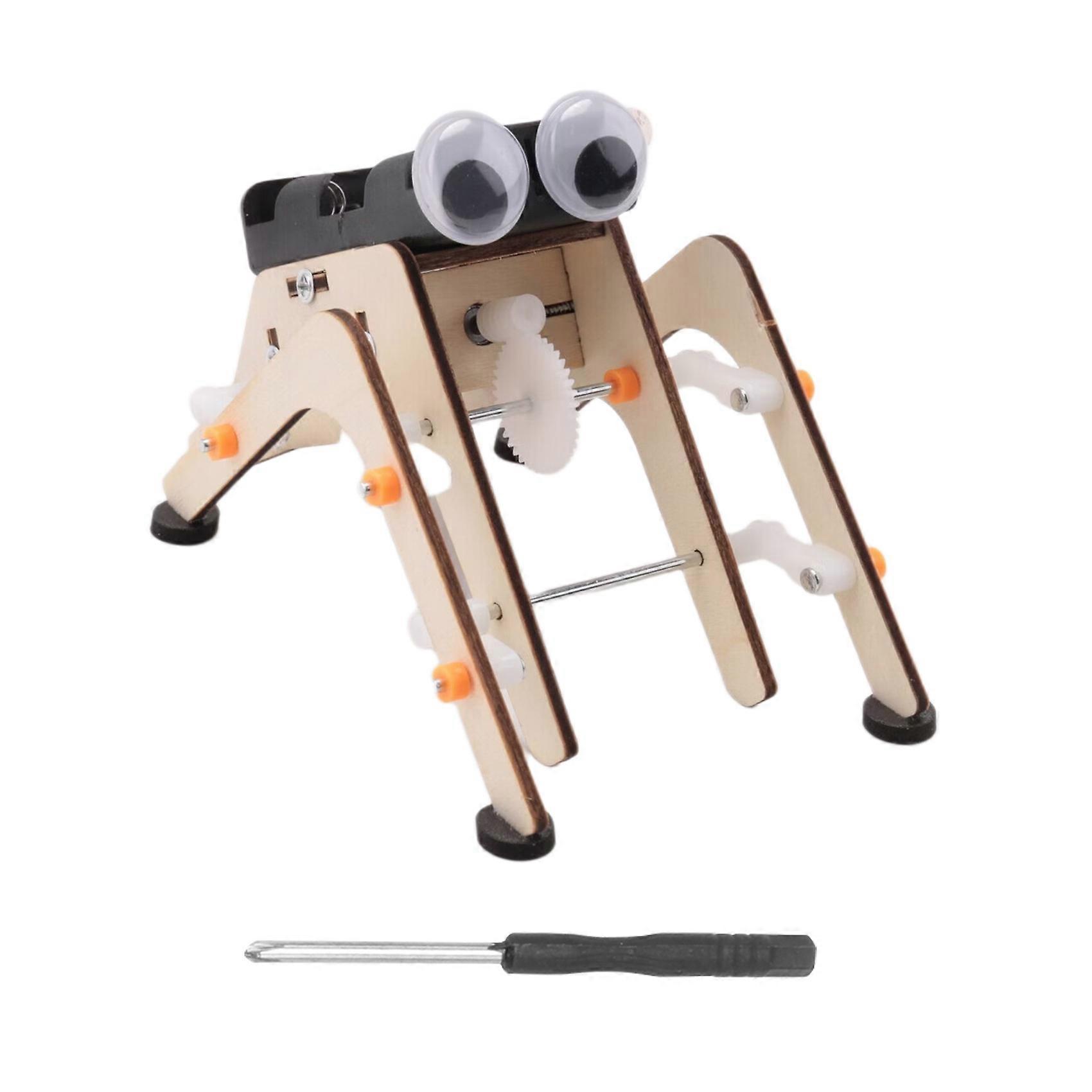 Wooden Walking Spider Robot Bionic Spider Robot DIY Assemble Model Science Technology Experiment Kit