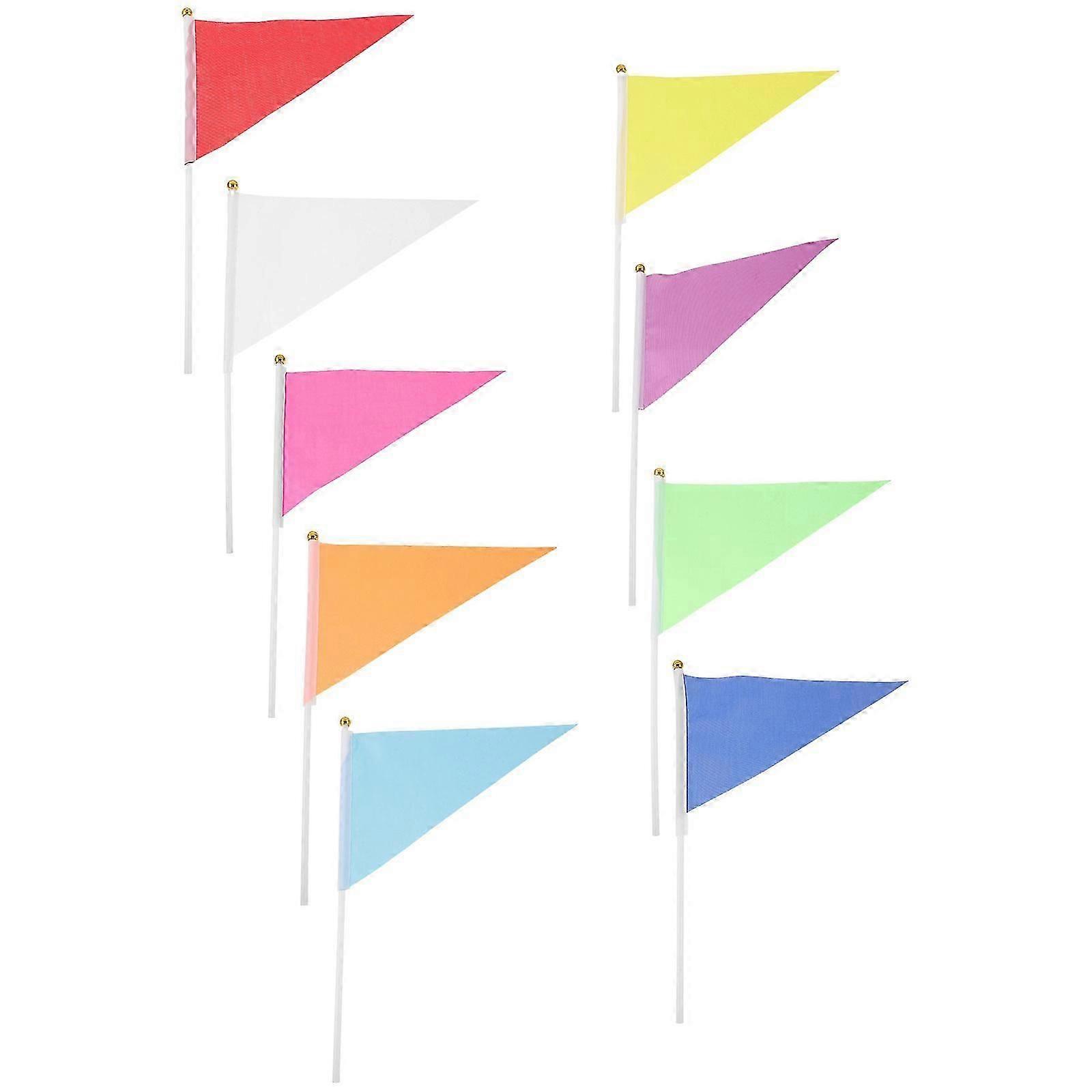 Hand Shaking Flags Small Handheld Flags for Decor 9Pcs Assorted Color WI